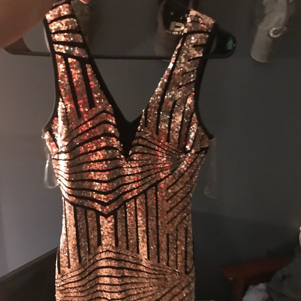 Gold and black dress